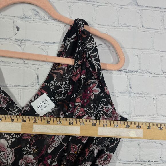 Misa Bodysuit Women XS Sleeveless Sheer Floral Cottage Whimsical Prairie Top - Picture 16 of 16